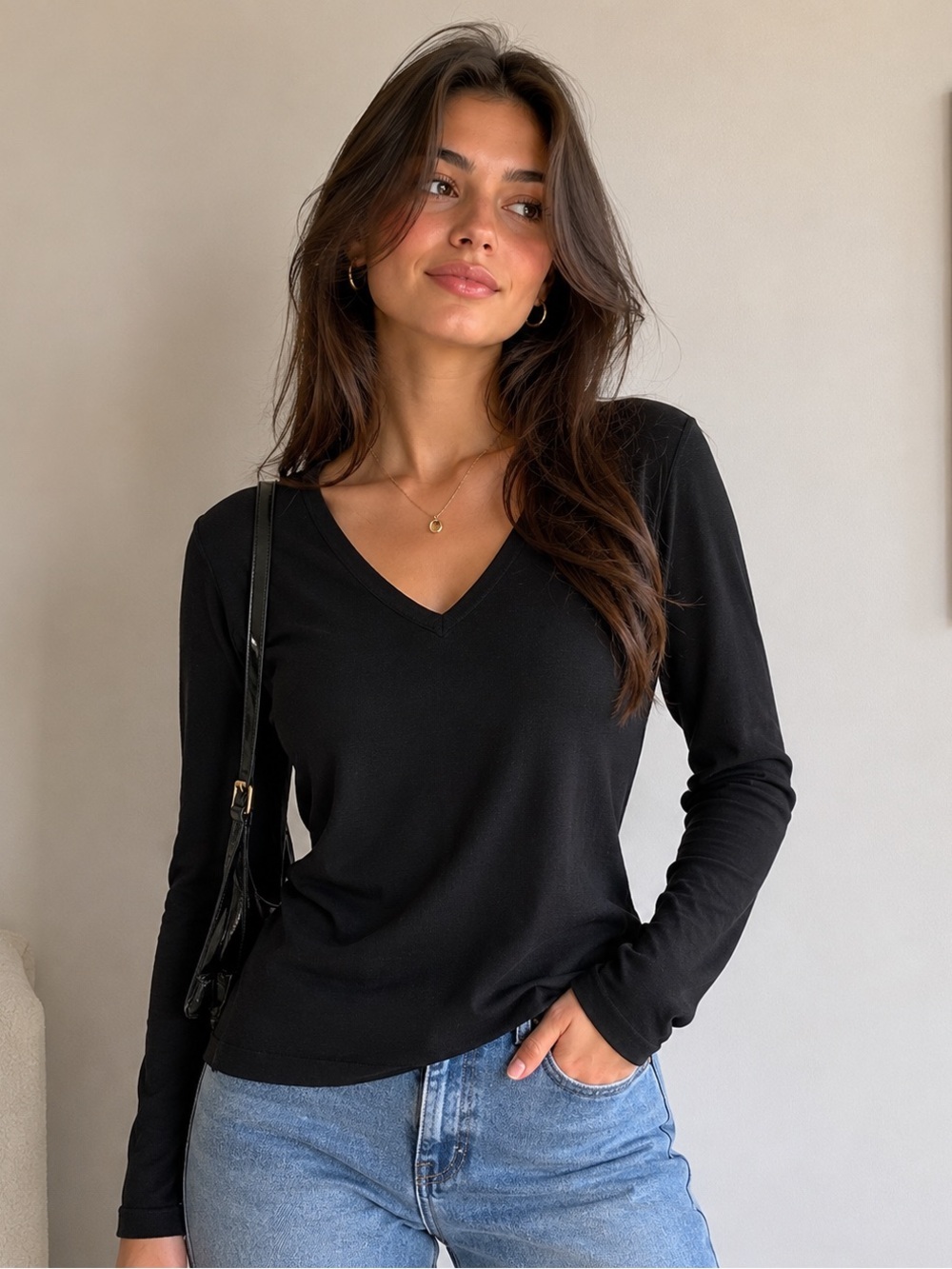 Chicos black v neck sweater 0 (Small)
